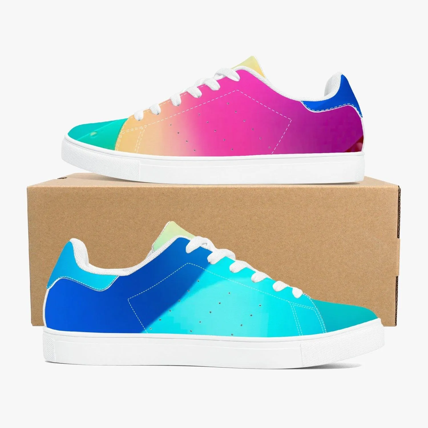 190. Classic Low-Top Leather Sneakers - White/Black