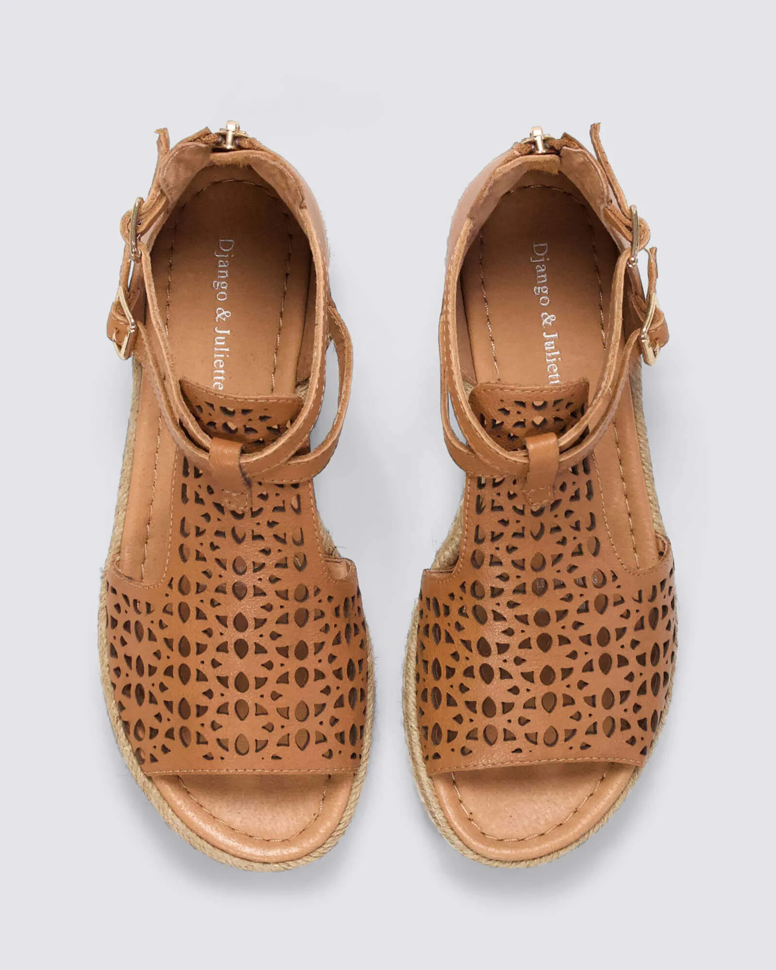 ACCRA PLATFORM SANDALS DARK TAN LEATHER