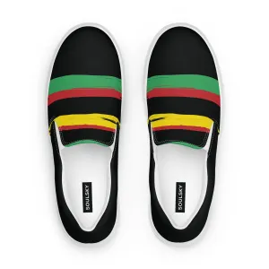 AFRICA STRIPES Women’s Slip-On Canvas Shoes (Black)
