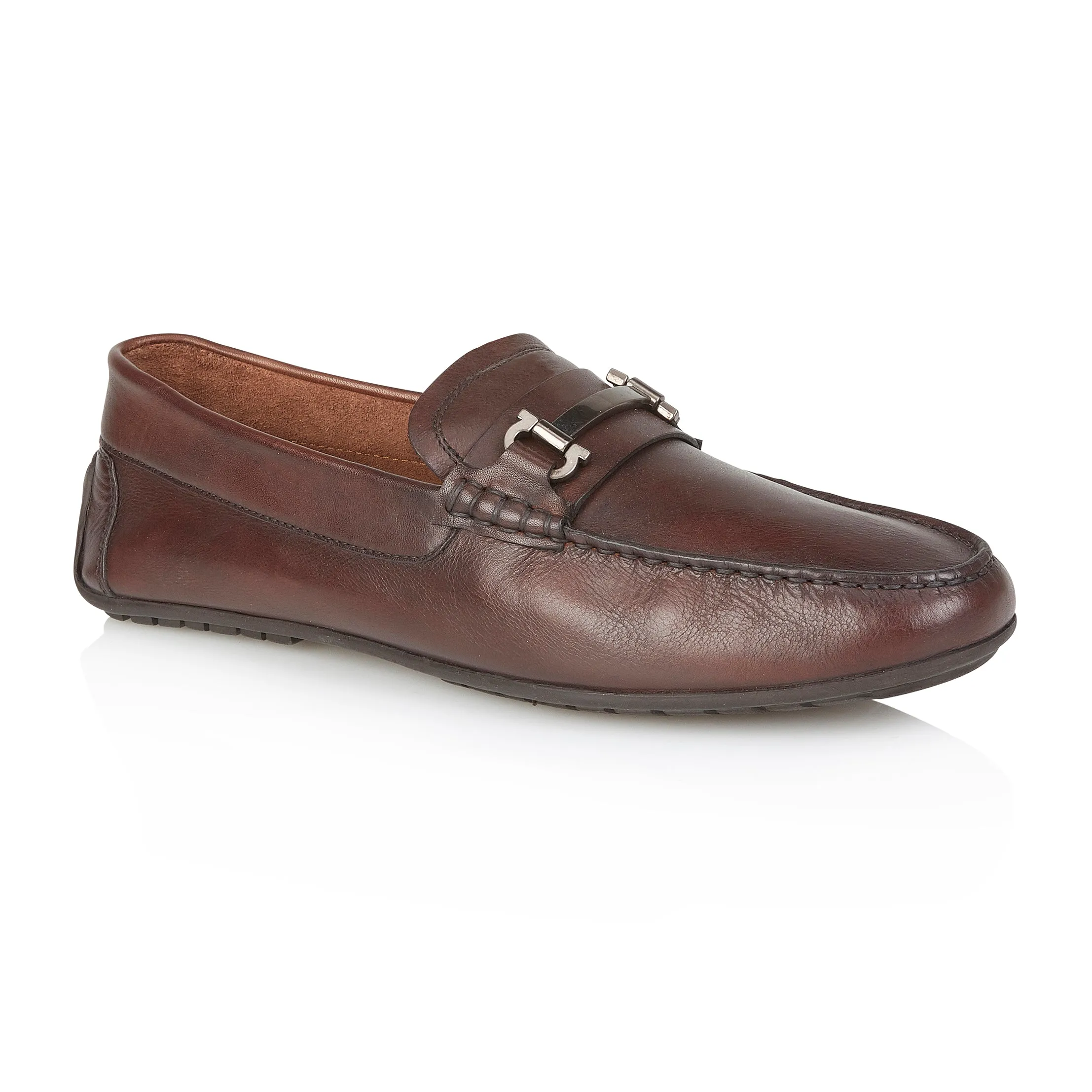 Austin Leather Driving Loafer - Brown