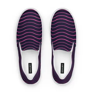 BE LIKE WATER Women’s Slip-On Canvas Shoes (Pink Lines)
