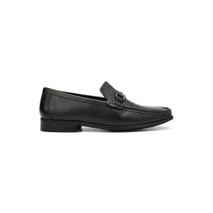 Black Leather Loafers With Buckle