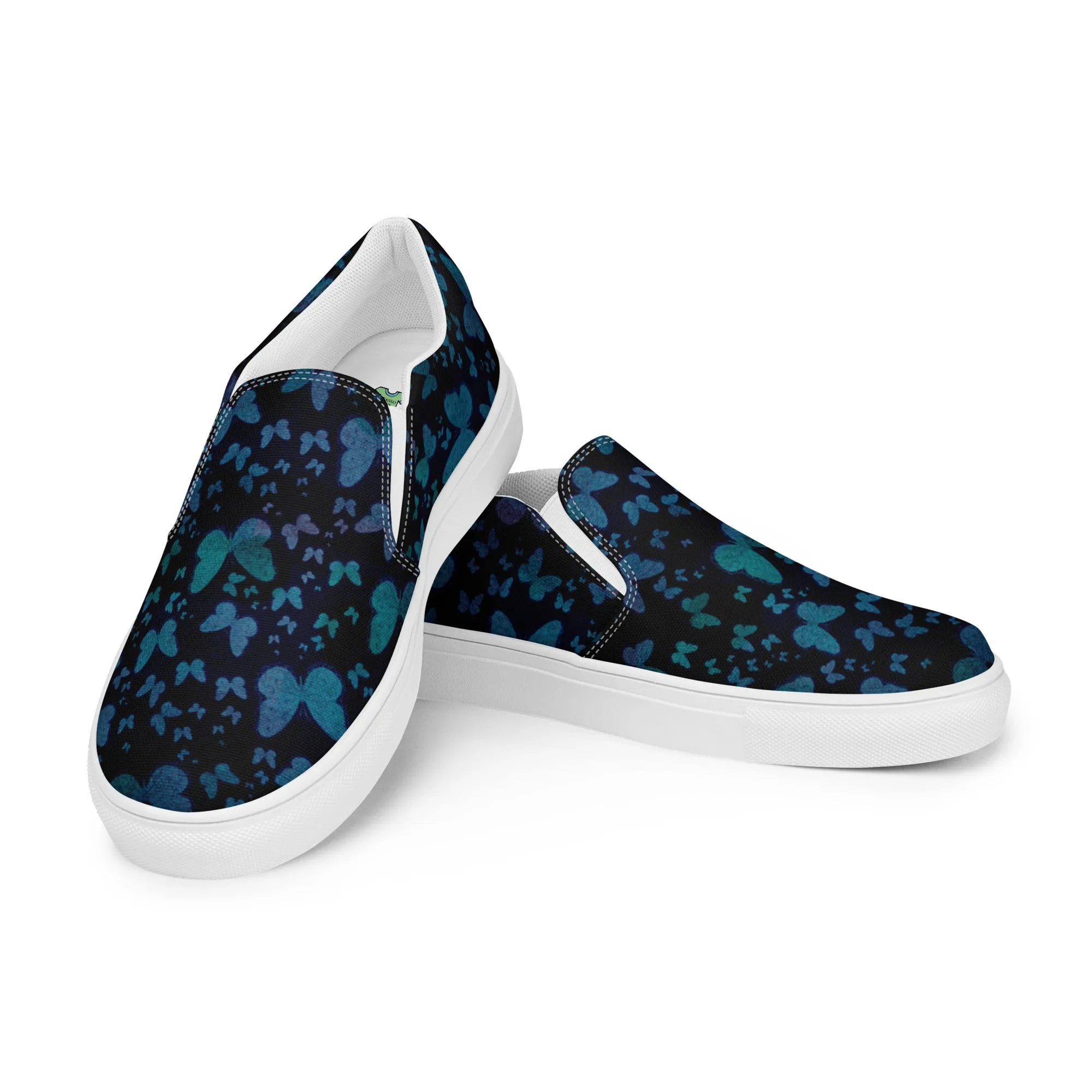 Blue Butterflies Women’s slip-on canvas shoes