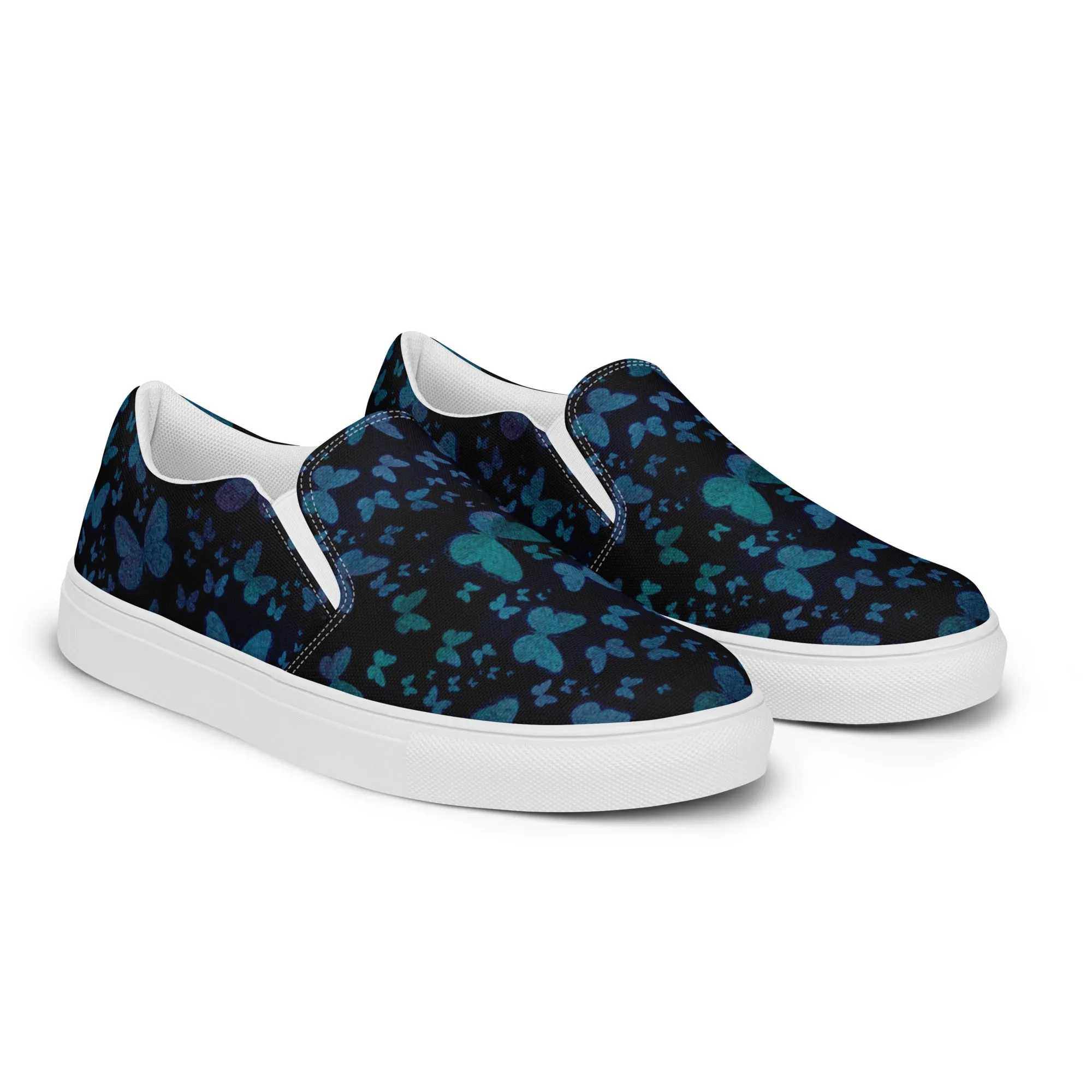 Blue Butterflies Women’s slip-on canvas shoes