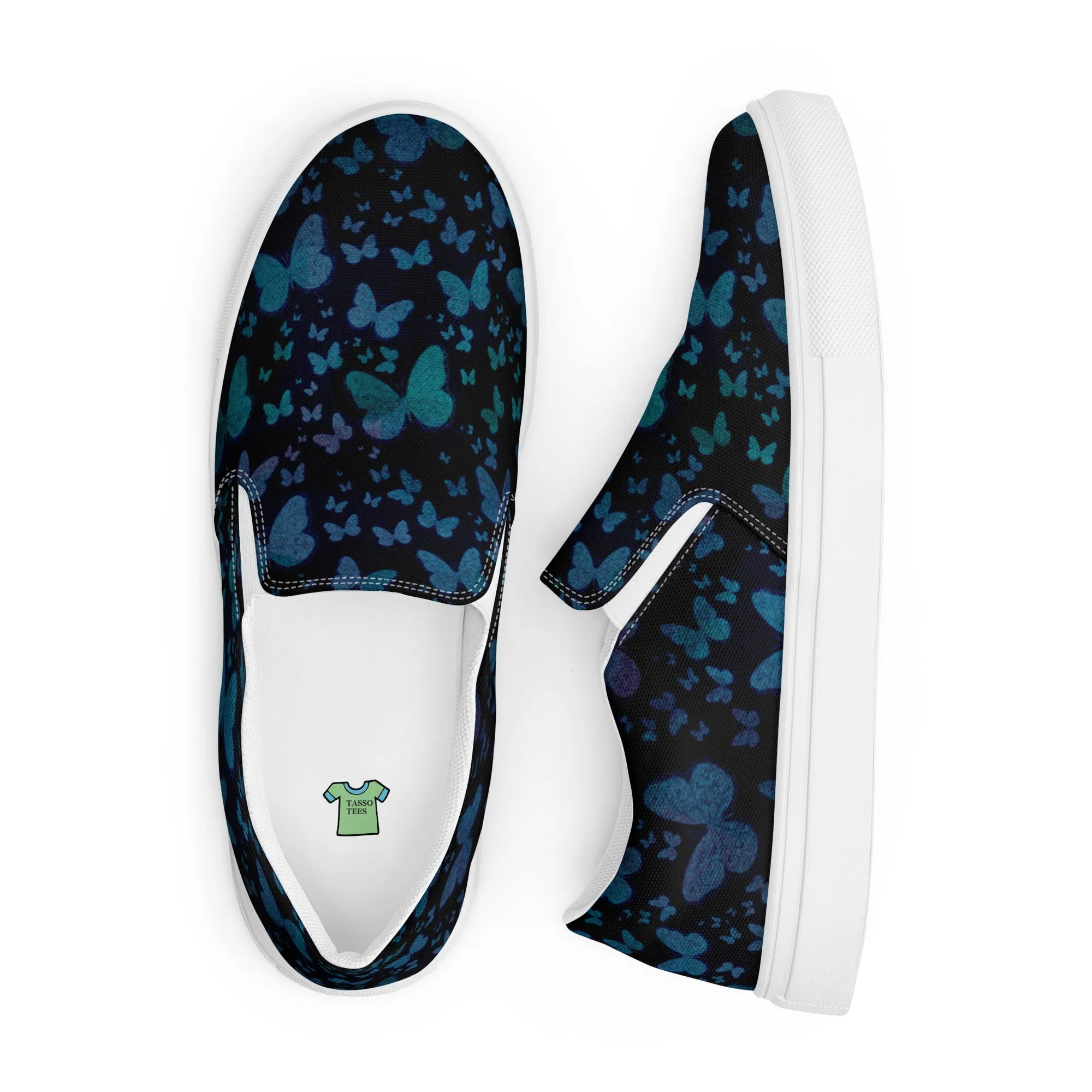 Blue Butterflies Women’s slip-on canvas shoes