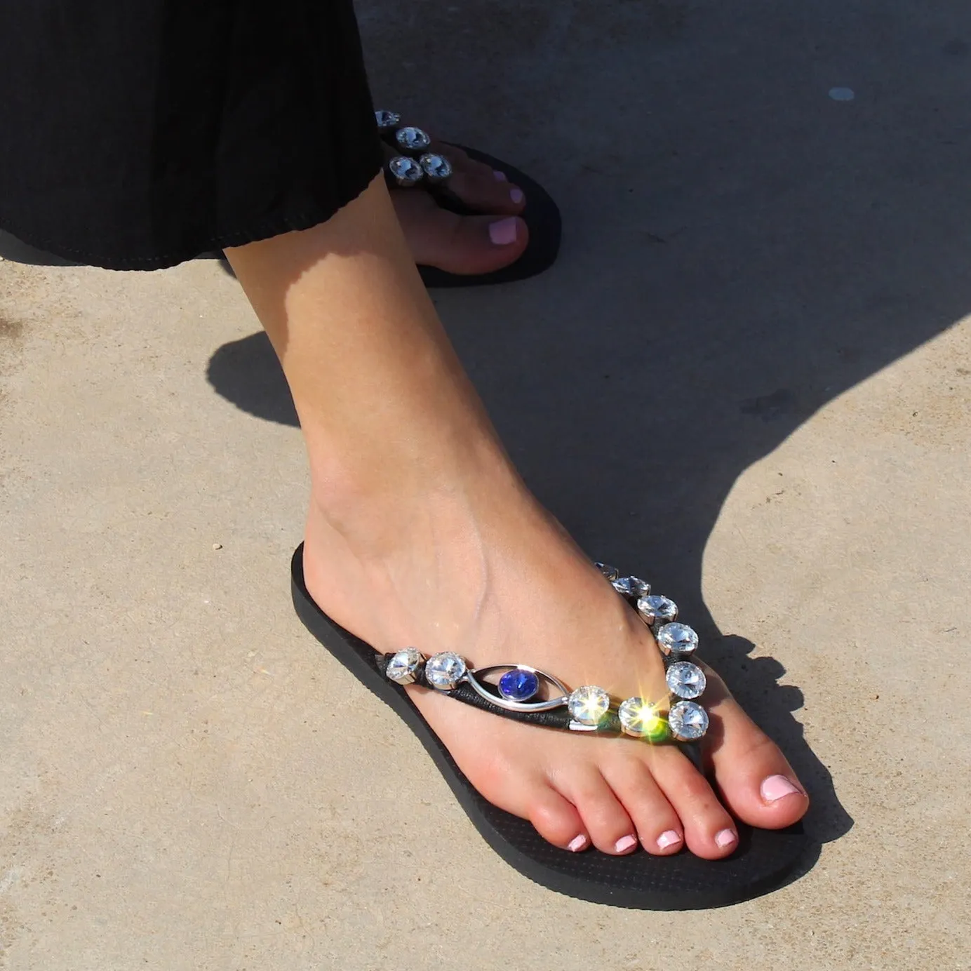 Blue Eye Flip Flops