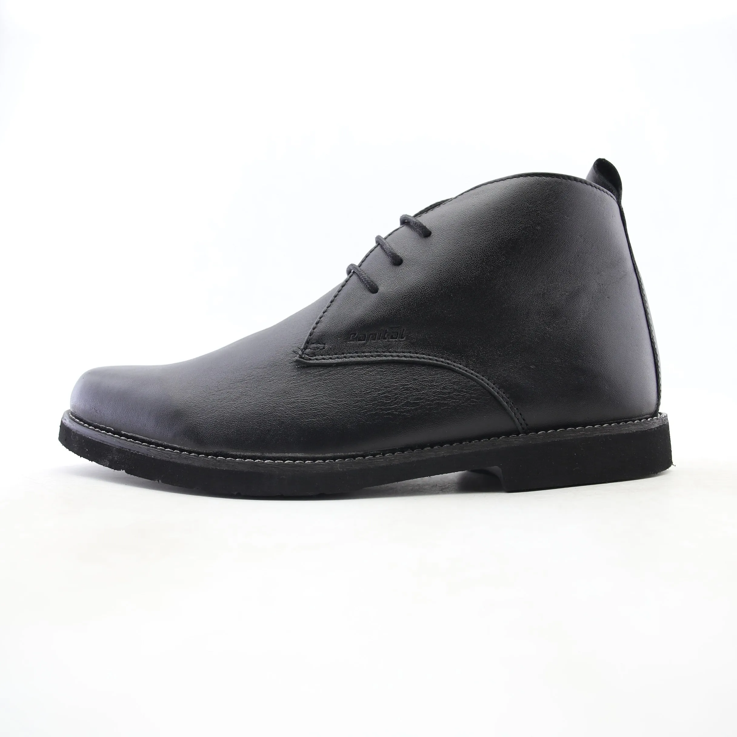 Capital Footwear - LEATHER PLAIN-TOE BOOT - Black