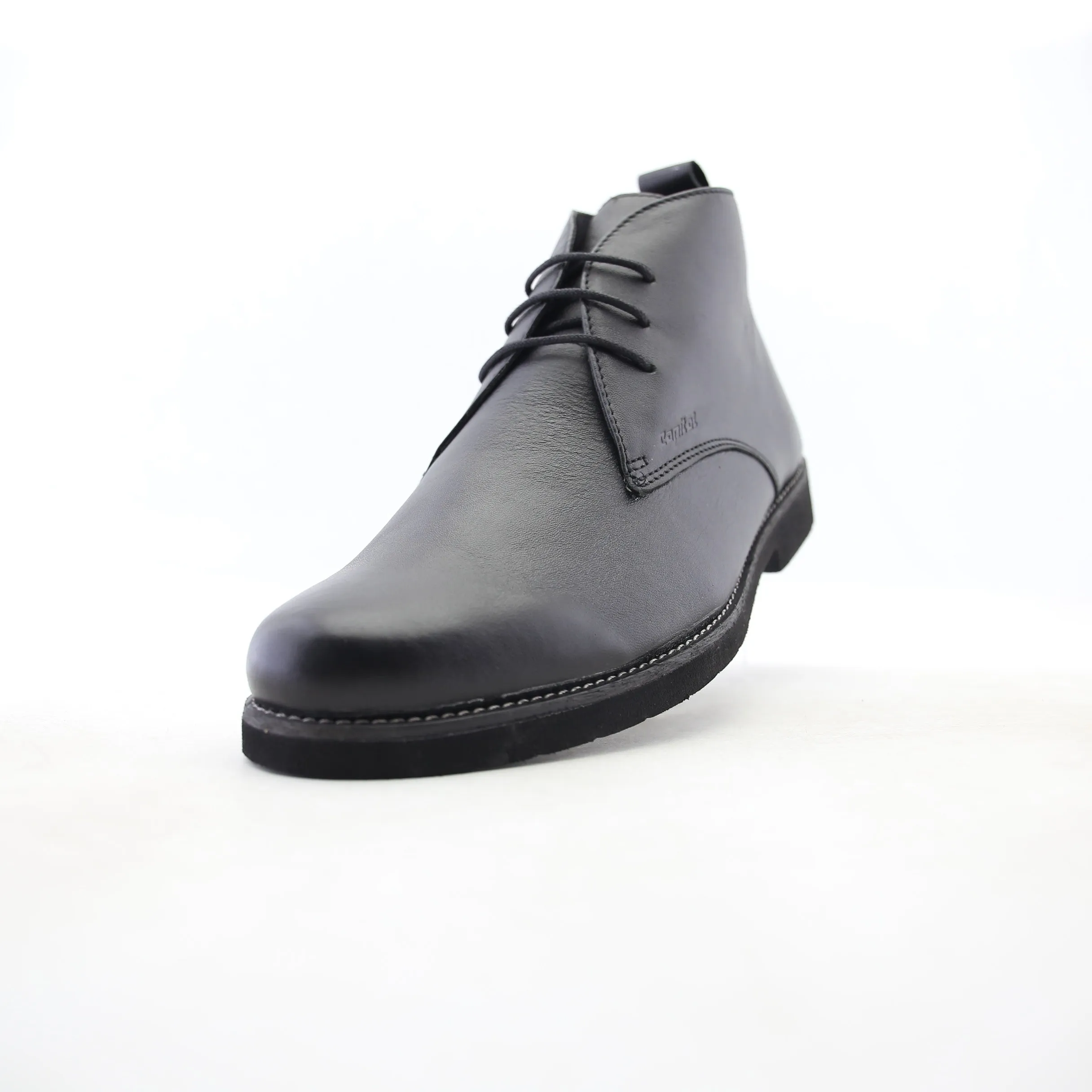 Capital Footwear - LEATHER PLAIN-TOE BOOT - Black