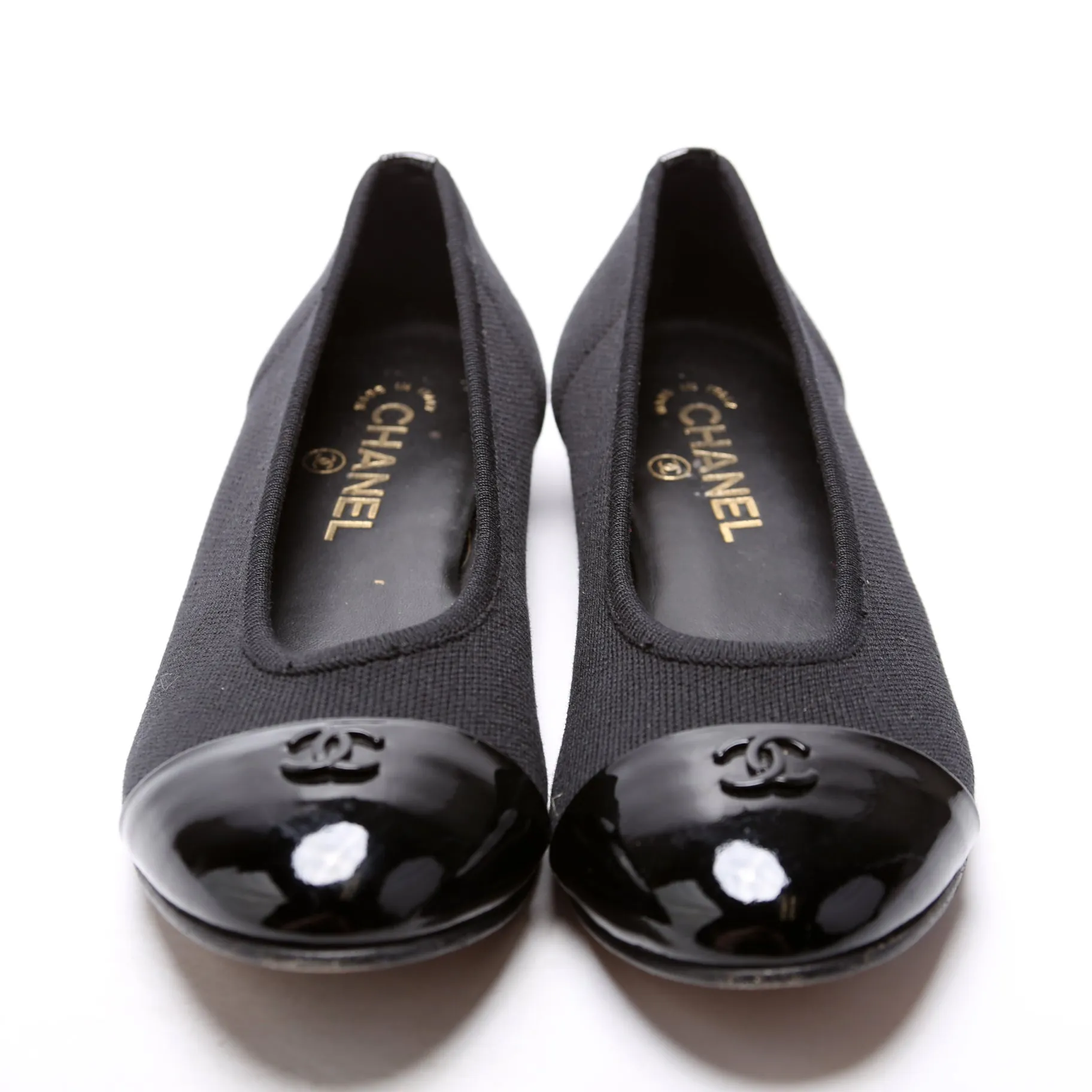 CC Ballet Patent/Knit Flats Size 39 Black