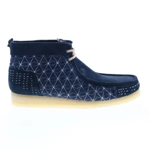 Clarks Originals Wallabee Boot Men's Navy Blue Multi Sashiko Suede 26169152