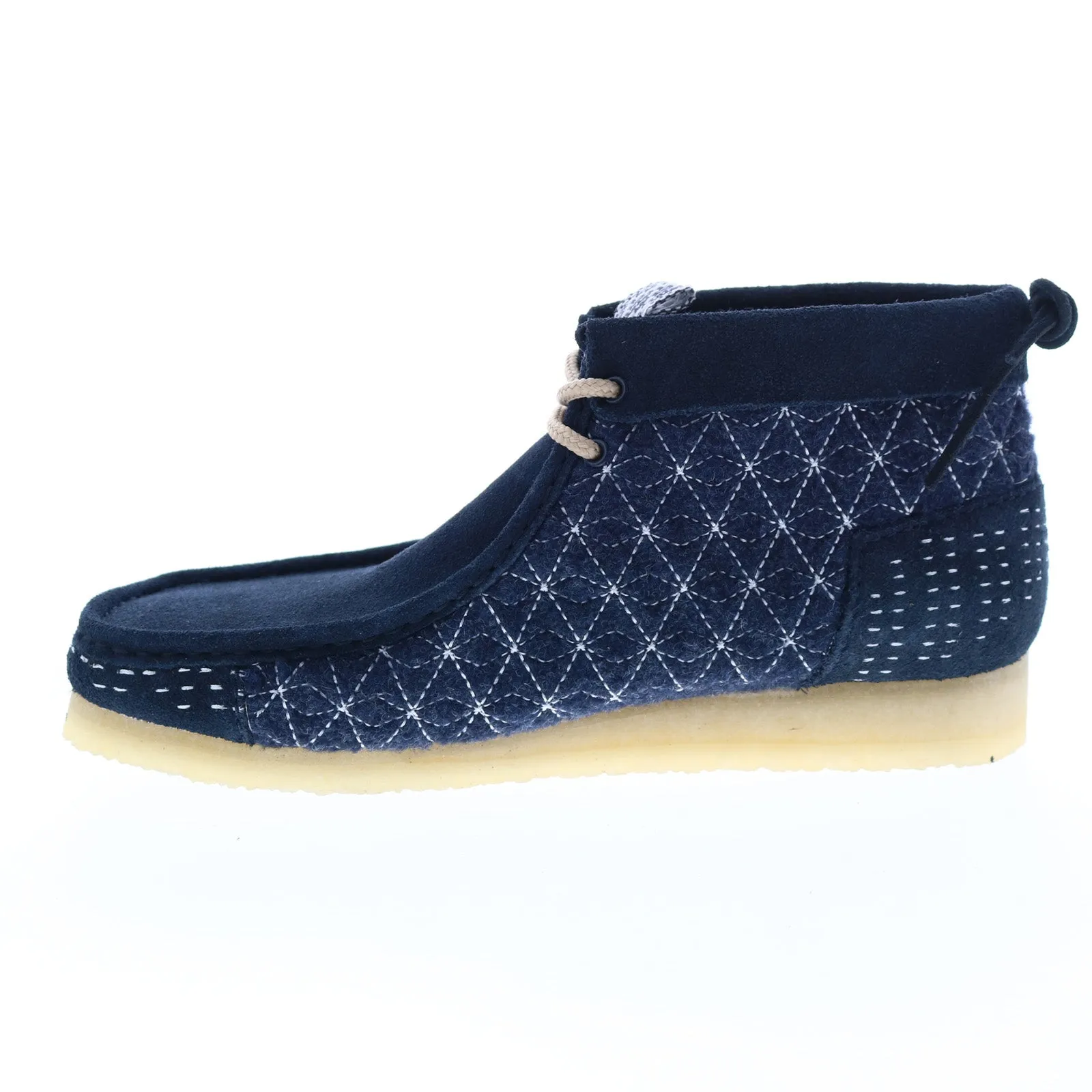 Clarks Originals Wallabee Boot Men's Navy Blue Multi Sashiko Suede 26169152