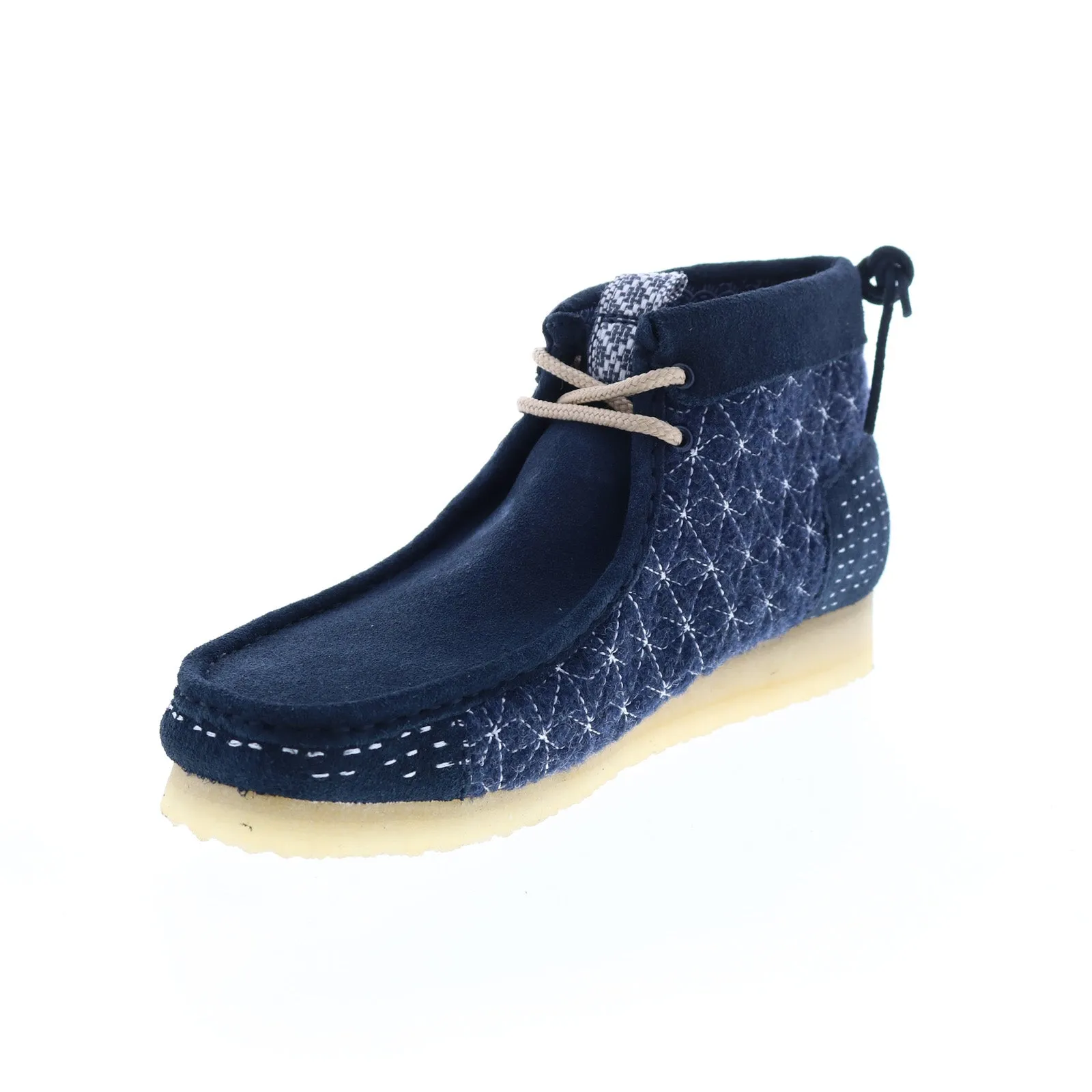 Clarks Originals Wallabee Boot Men's Navy Blue Multi Sashiko Suede 26169152