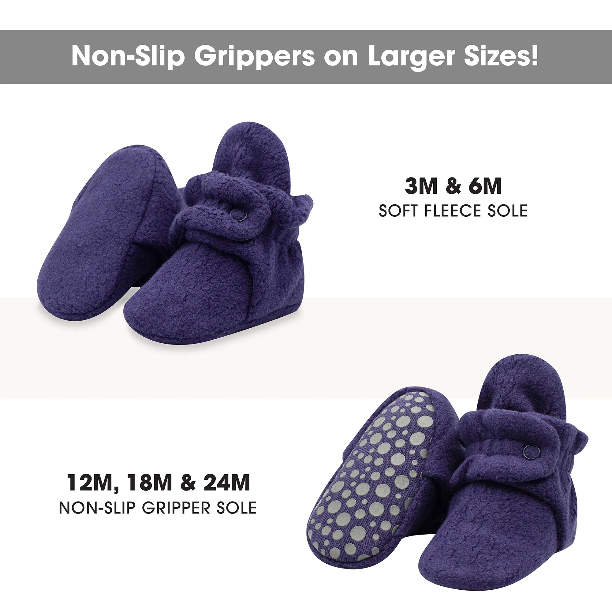 Cozie Fleece Gripper Baby Bootie - True Navy