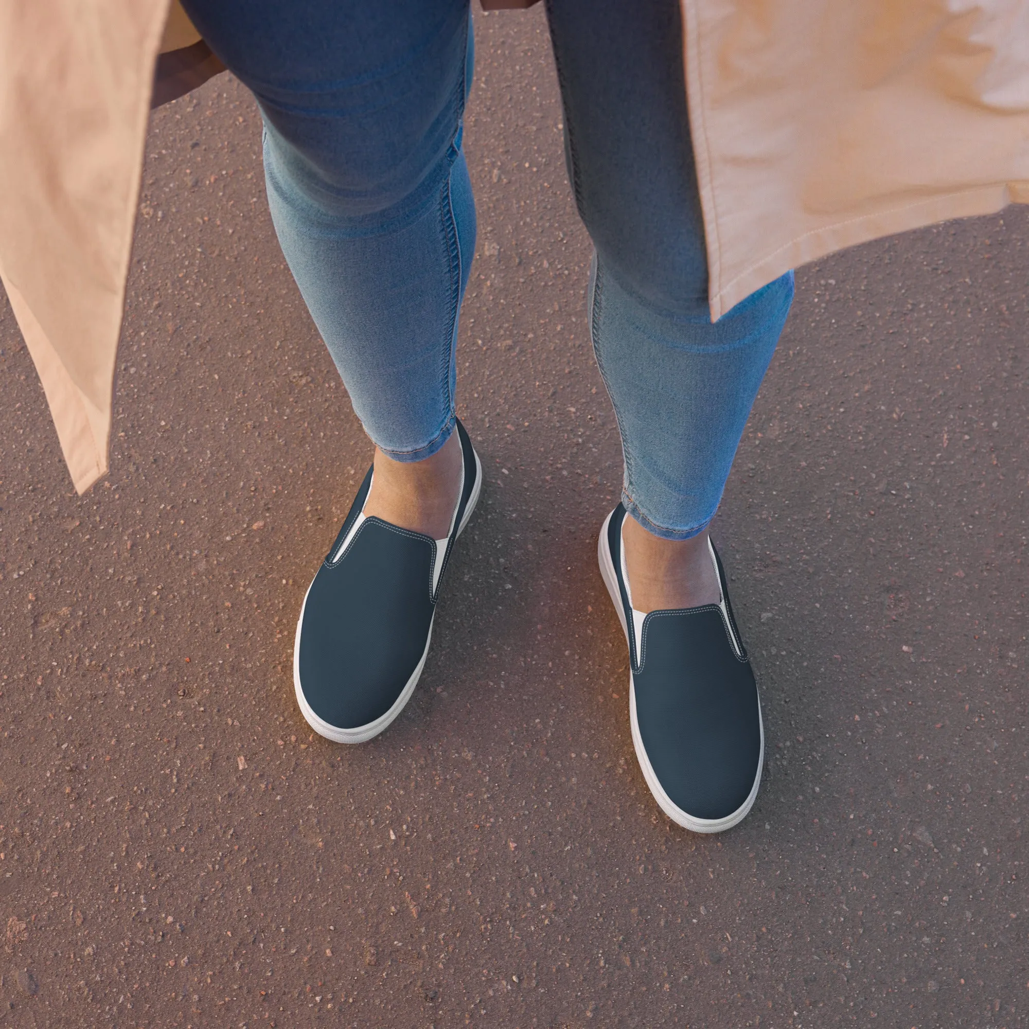 Dark Blue Women’s slip-on canvas shoes