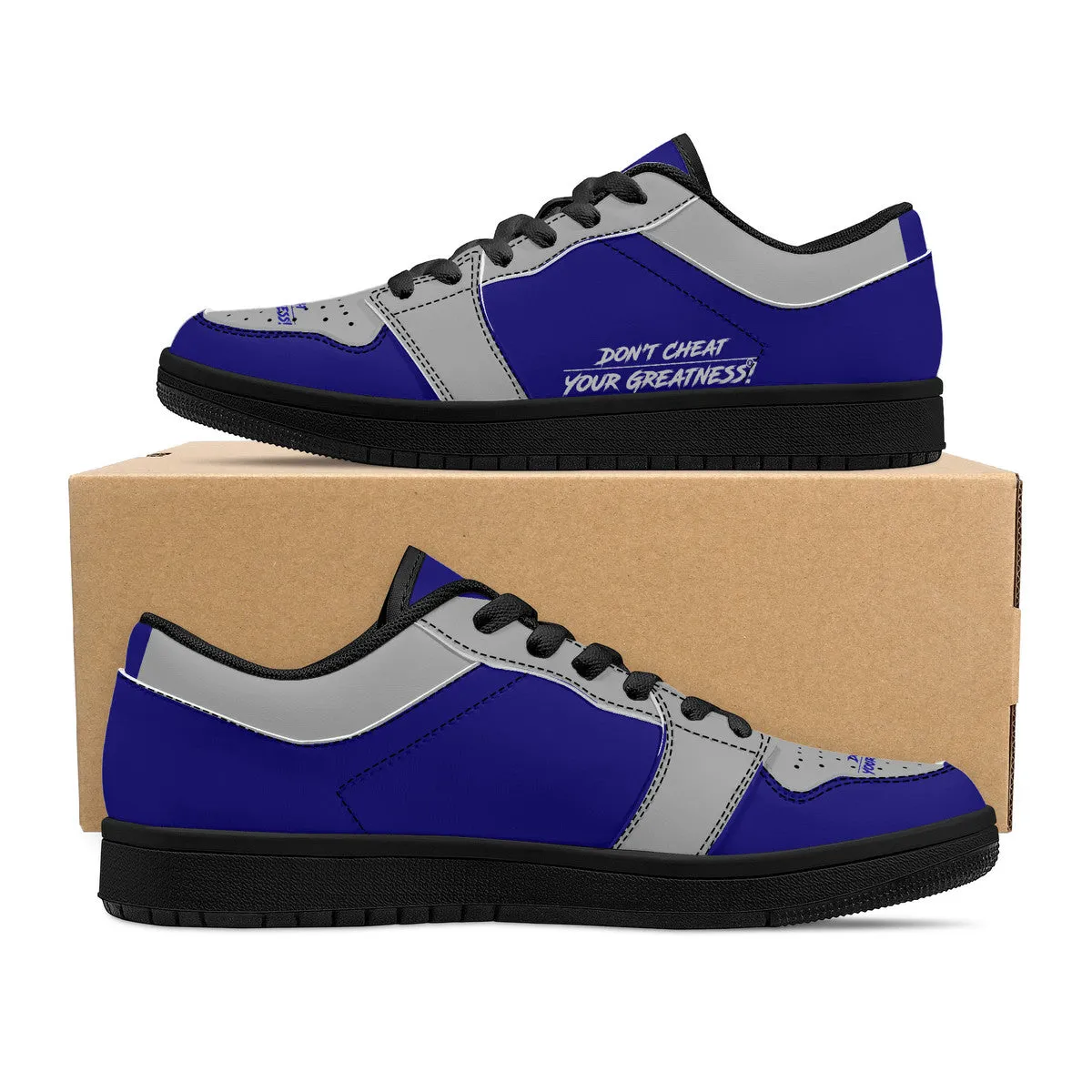 DCYG G4's Dark Blue & Black,Black Sole Low-Top Leather Sneakers