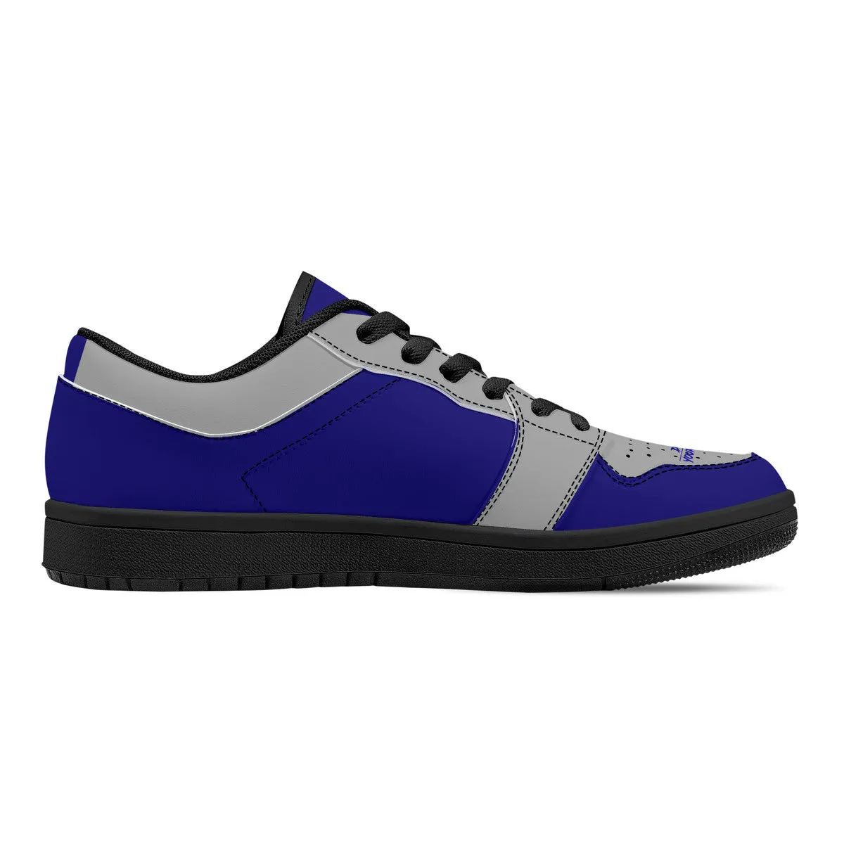 DCYG G4's Dark Blue & Black,Black Sole Low-Top Leather Sneakers