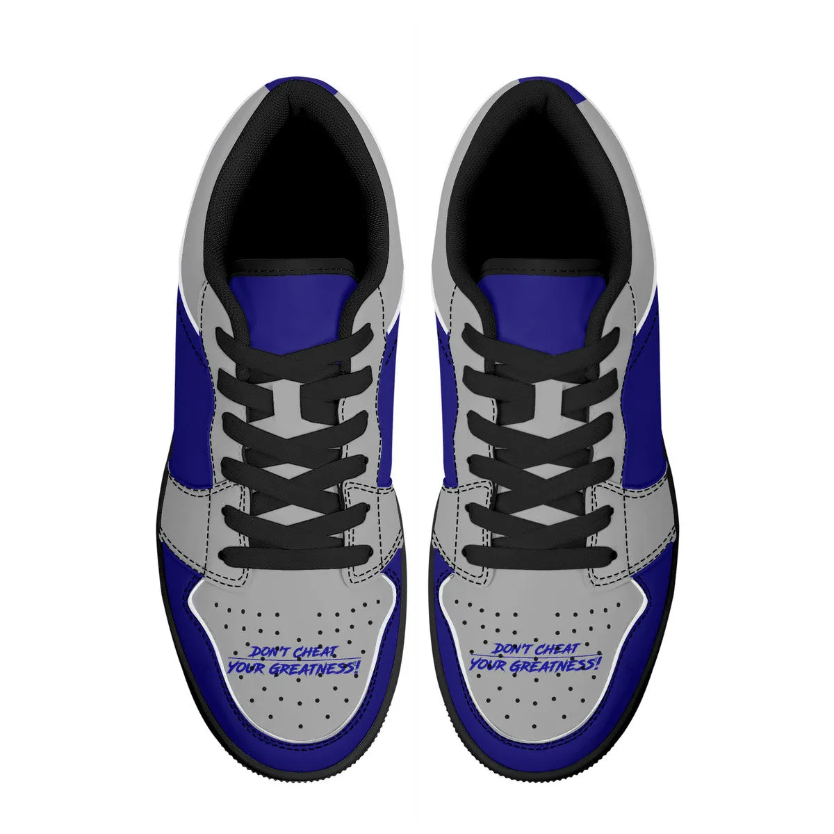DCYG G4's Dark Blue & Black,Black Sole Low-Top Leather Sneakers