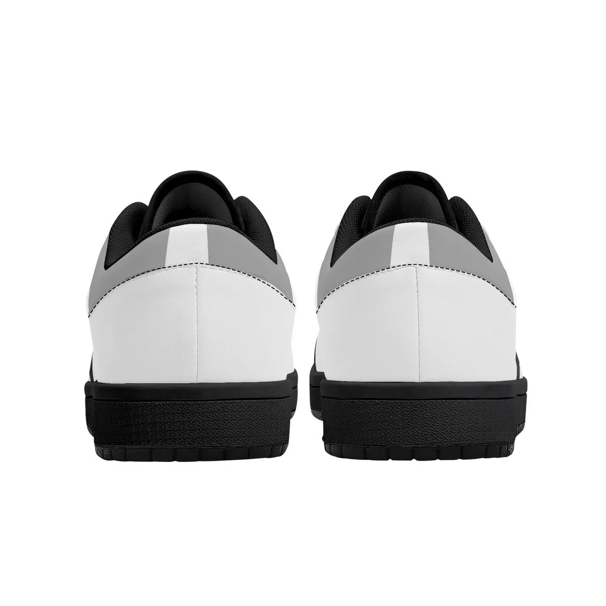 DCYG G4's Grey & White, Black Sole Low-Top Leather Sneakers