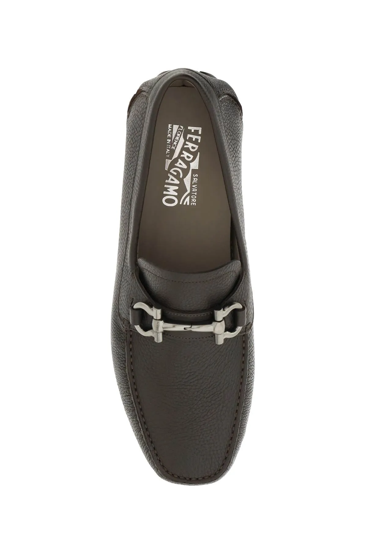 geained leather mocassins