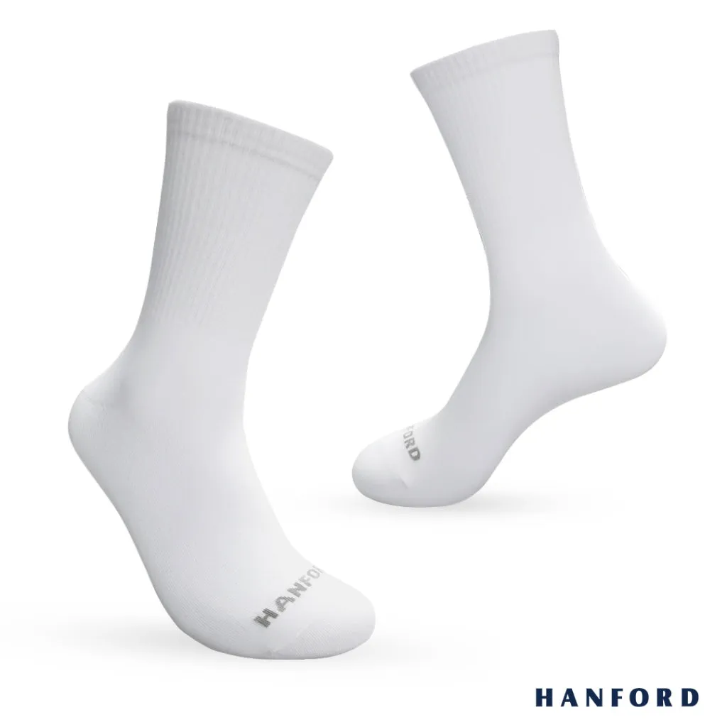 Hanford Men Ladies Teens Casual Everyday Comfort Cotton Crew Mid Calf Socks Mead White Black 3pairs