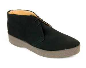 HI TOP Mens Black Suede Chukka Boot Crepe Sole by Sanders