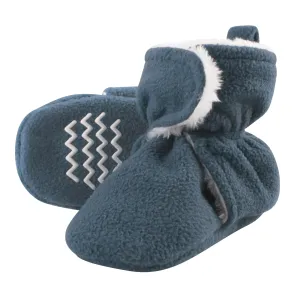 Hudson Baby Cozy Fleece and Sherpa Booties, Coronet Blue