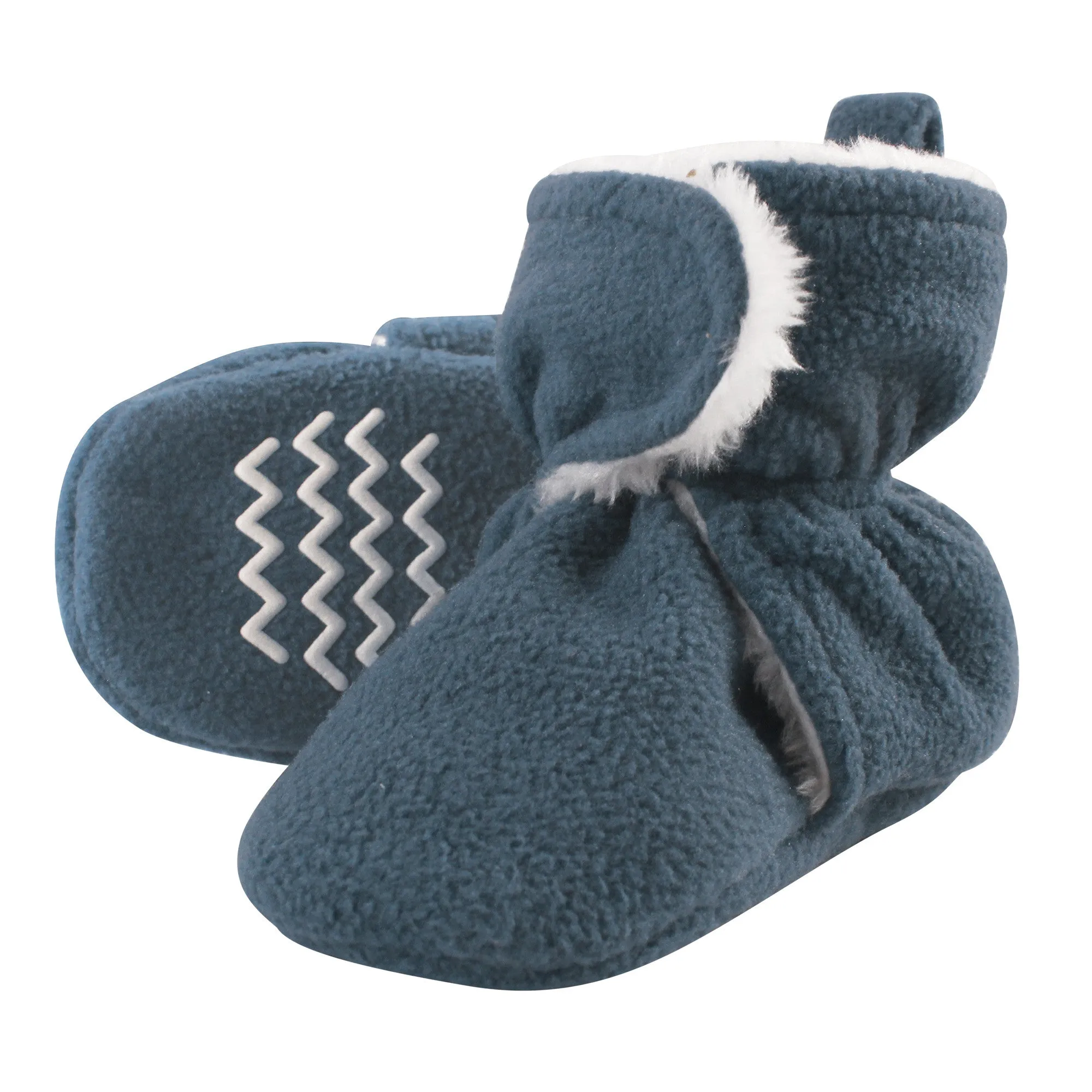 Hudson Baby Cozy Fleece and Sherpa Booties, Coronet Blue