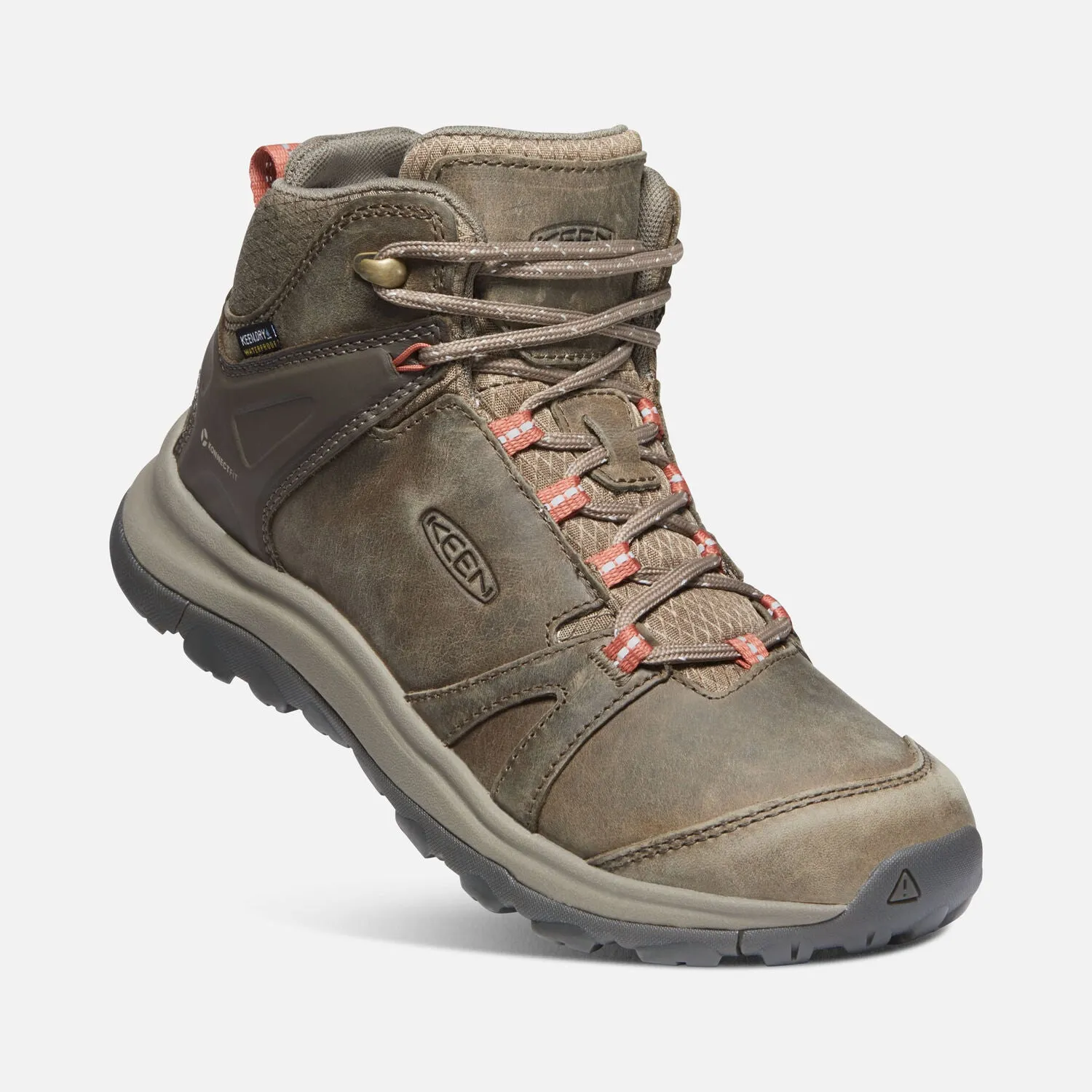 LADIES KEEN TERRADORA 2 LEATHER MID WATERPROOF BOOT - BRINDLE/REDWOOD
