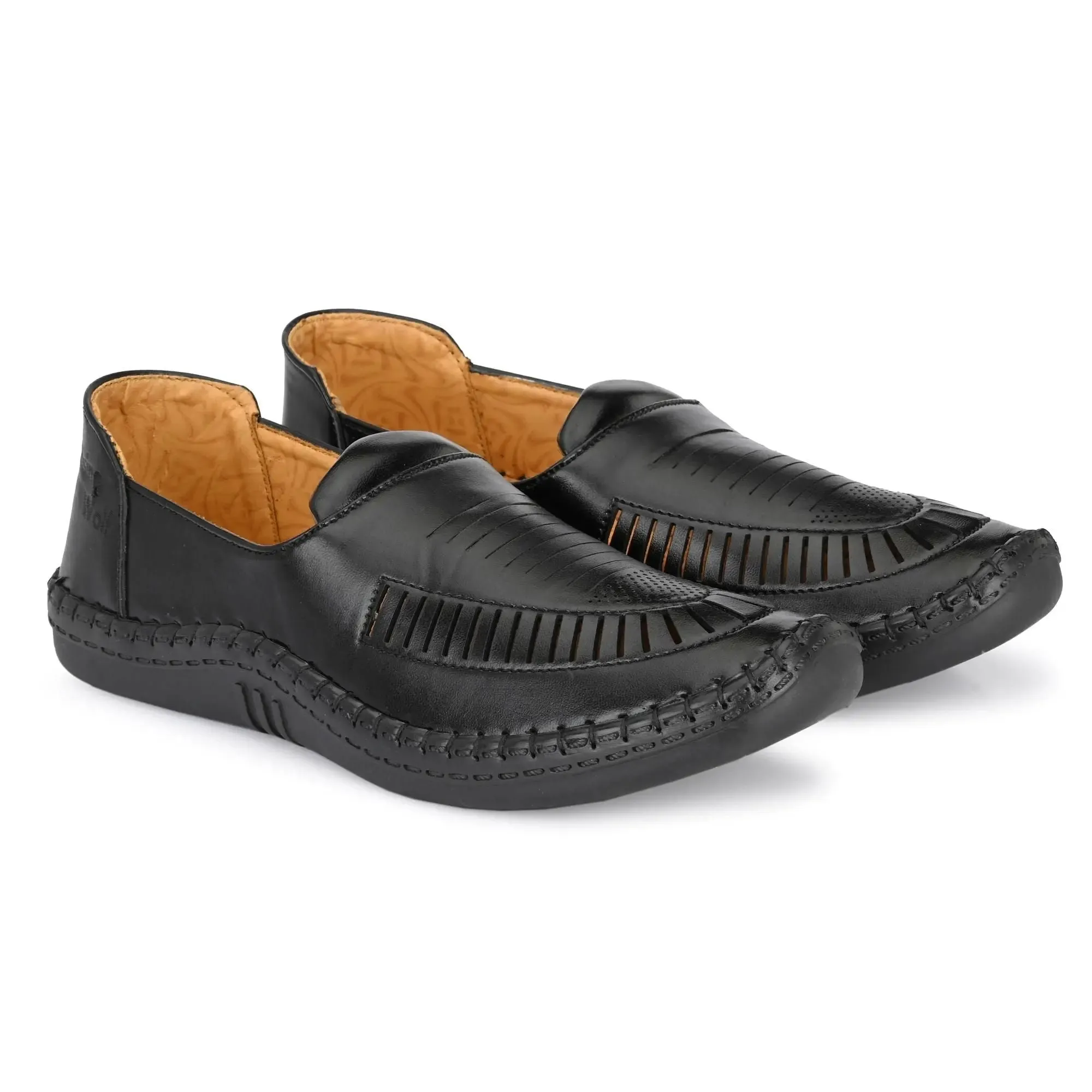 Loafers for Men Black Formal Synthetic Leather Loafer