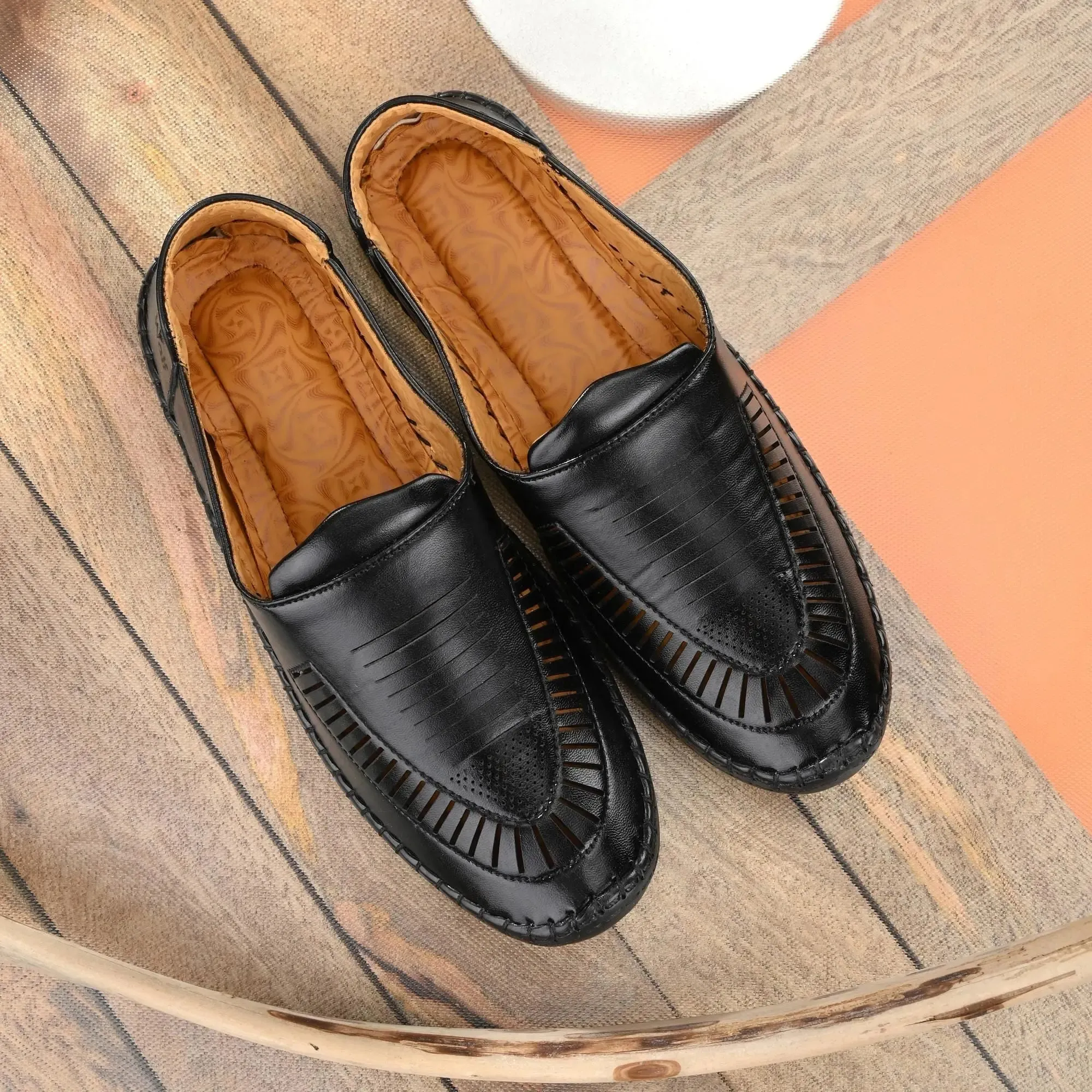 Loafers for Men Black Formal Synthetic Leather Loafer