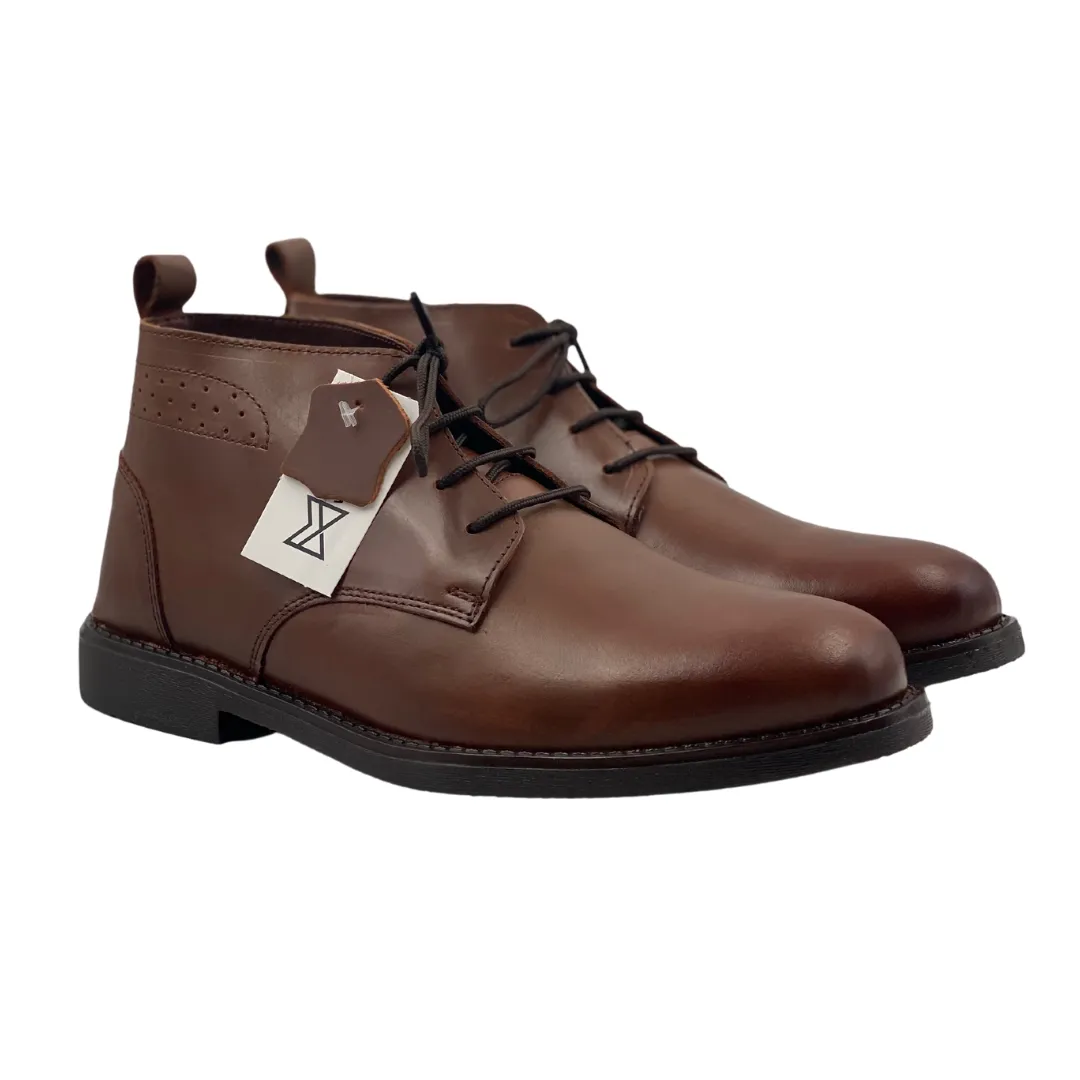 MEARS LEATHER CHUKKA BOOTS BROWN