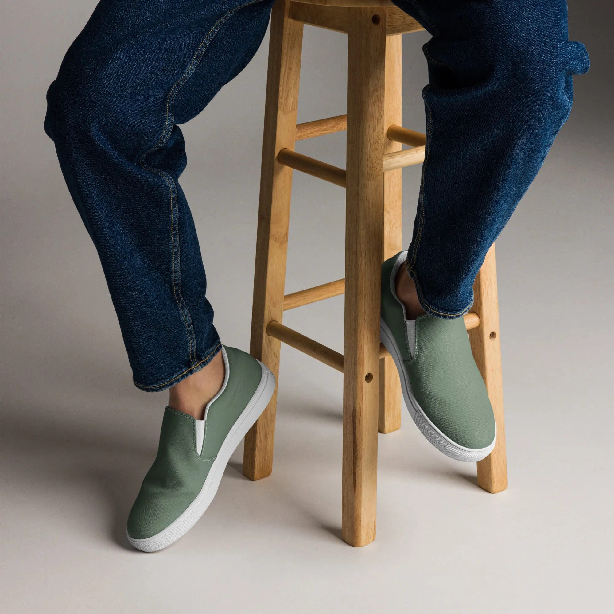 Men’s Blue-Green slip-on canvas shoes, Men's Casual Shoes, Men's Topsiders, Deck Shoes, Men's Boat Shoes