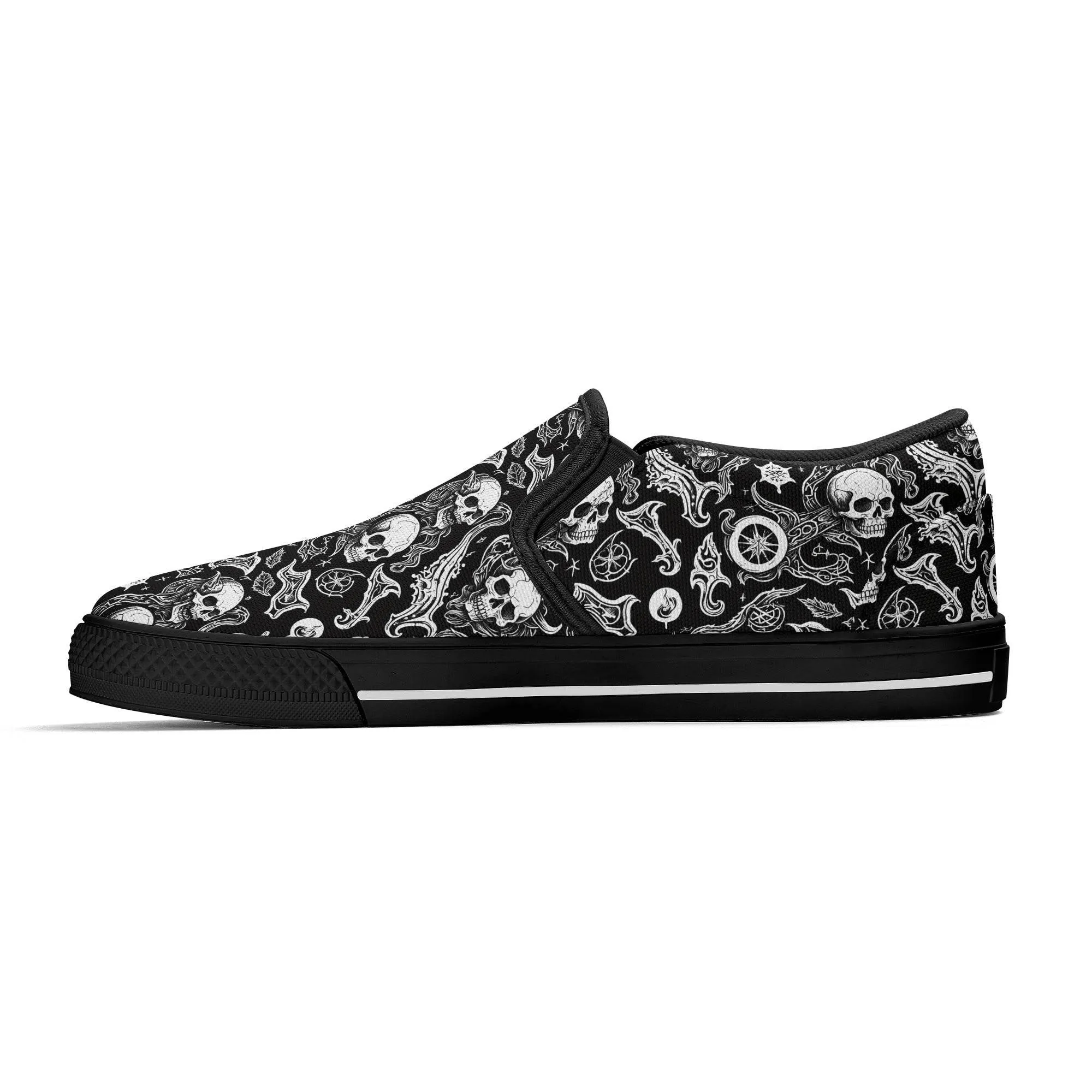 Mens Flying Skulls Rubber Slip On Shoes