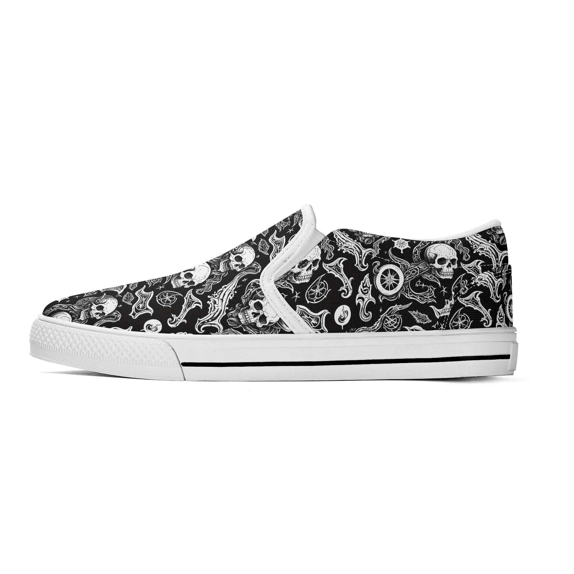 Mens Flying Skulls Rubber Slip On Shoes