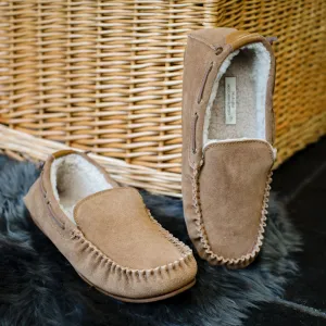 Men's Owen Fleece Lined Moccasin Hard Sole - Chestnut