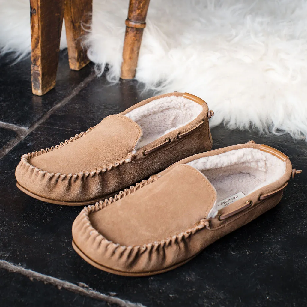 Men's Owen Fleece Lined Moccasin Hard Sole - Chestnut