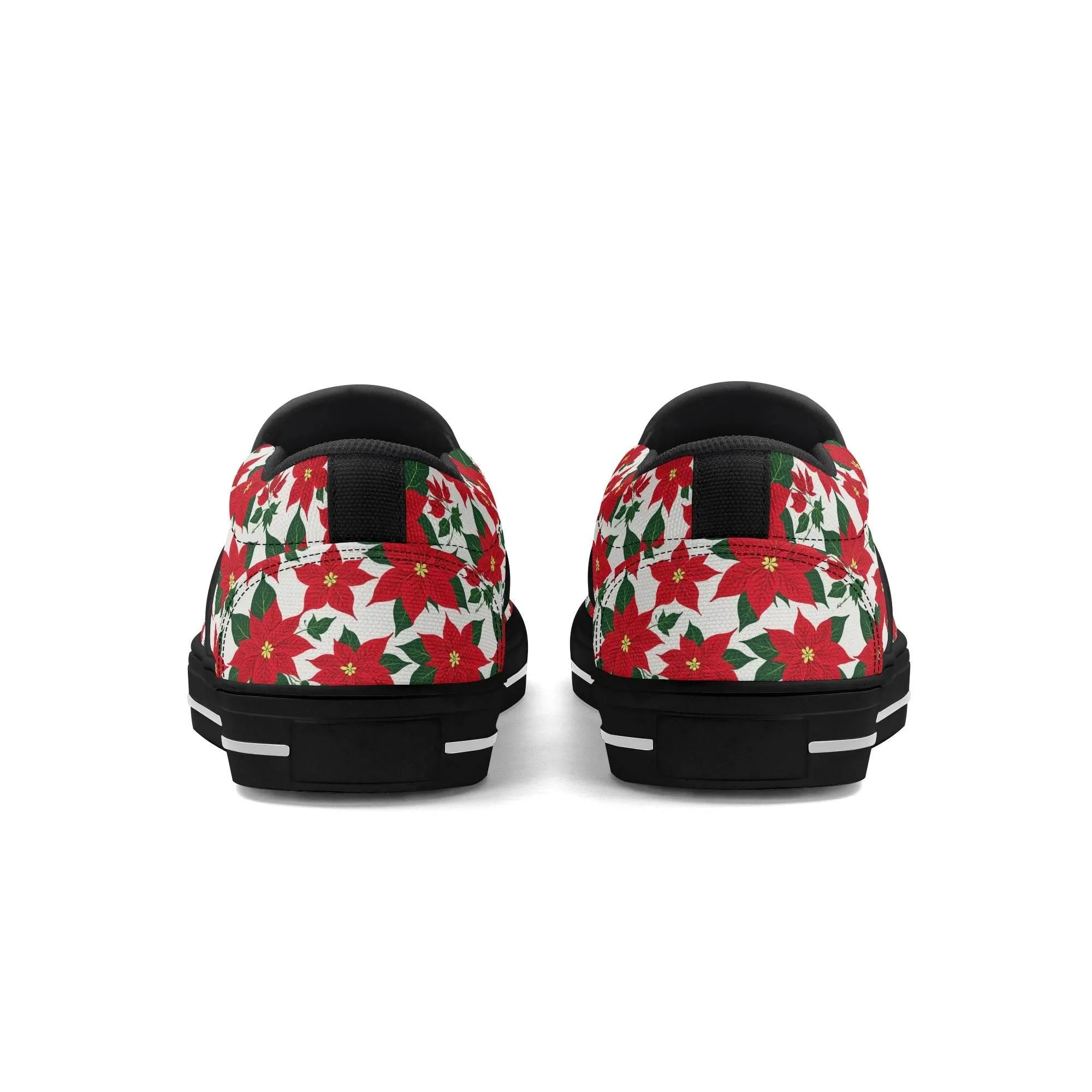 Mens Poinsettia Floral Rubber Slip On Shoes