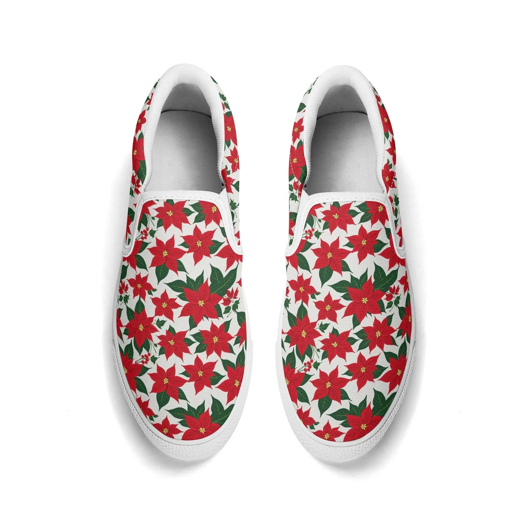 Mens Poinsettia Floral Rubber Slip On Shoes