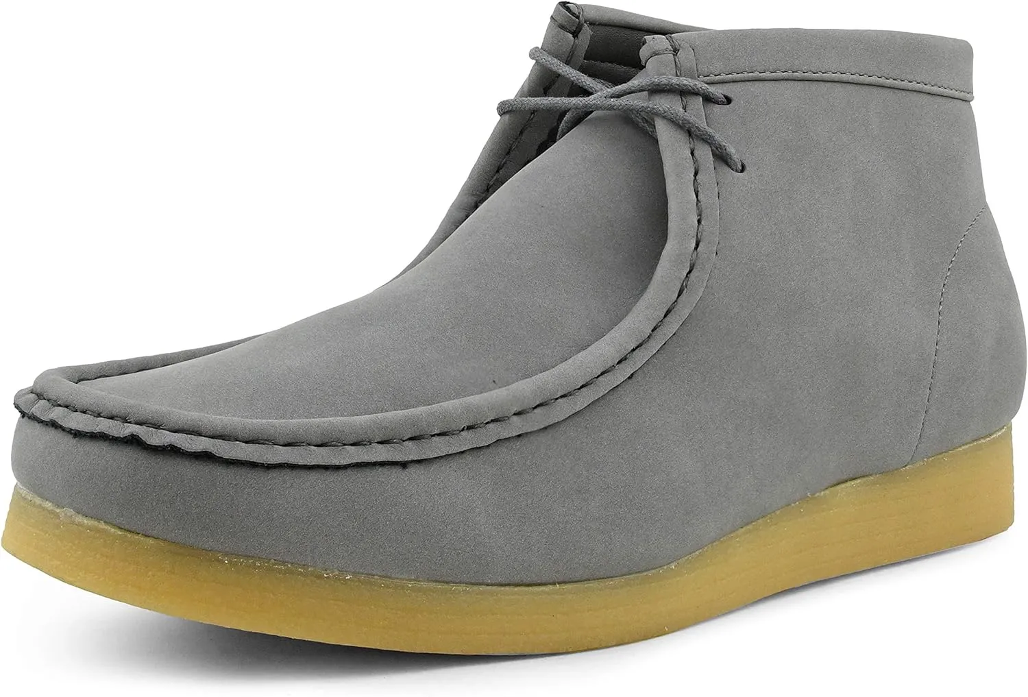 Men's White Lace Up High Top Suede Boots