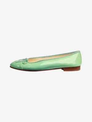 Mint green patent ballet flats - size EU 38