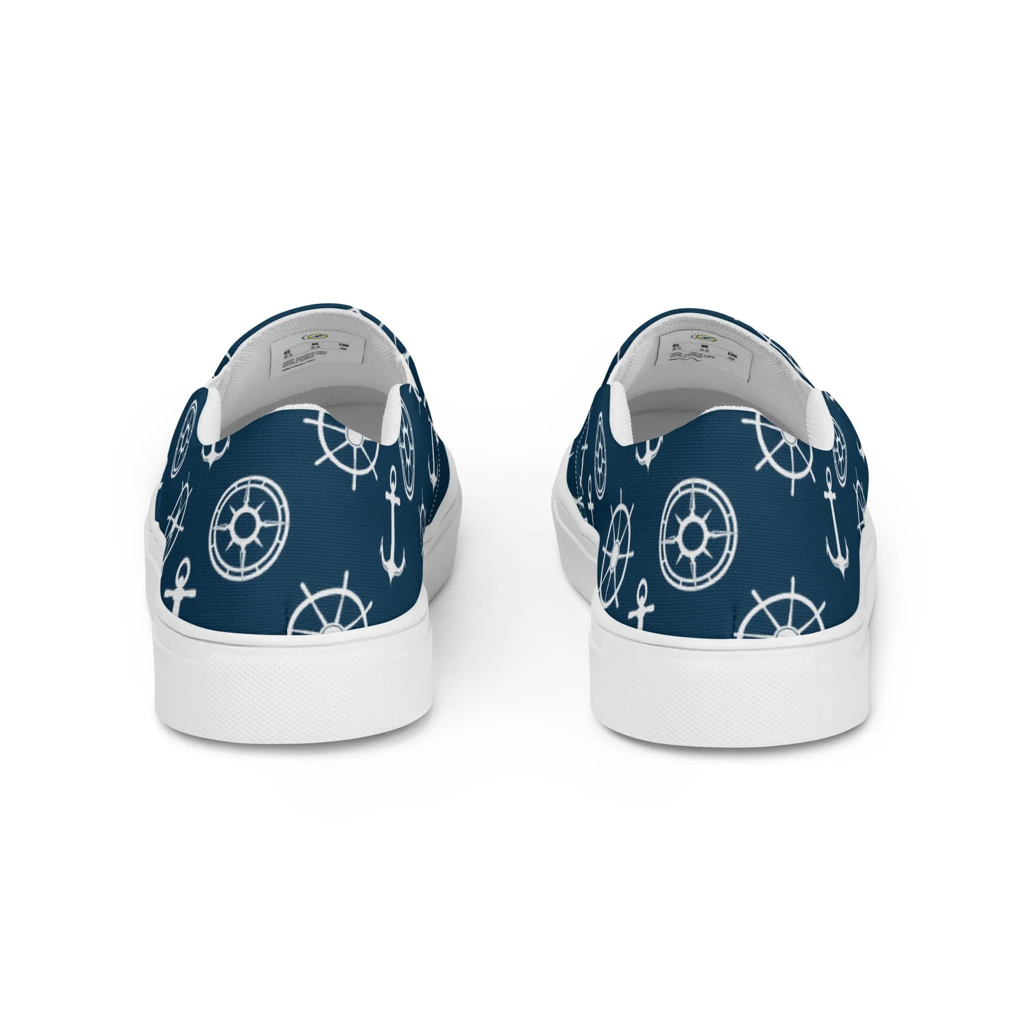 Nautical Theme Women’s Blue slip-on canvas shoes