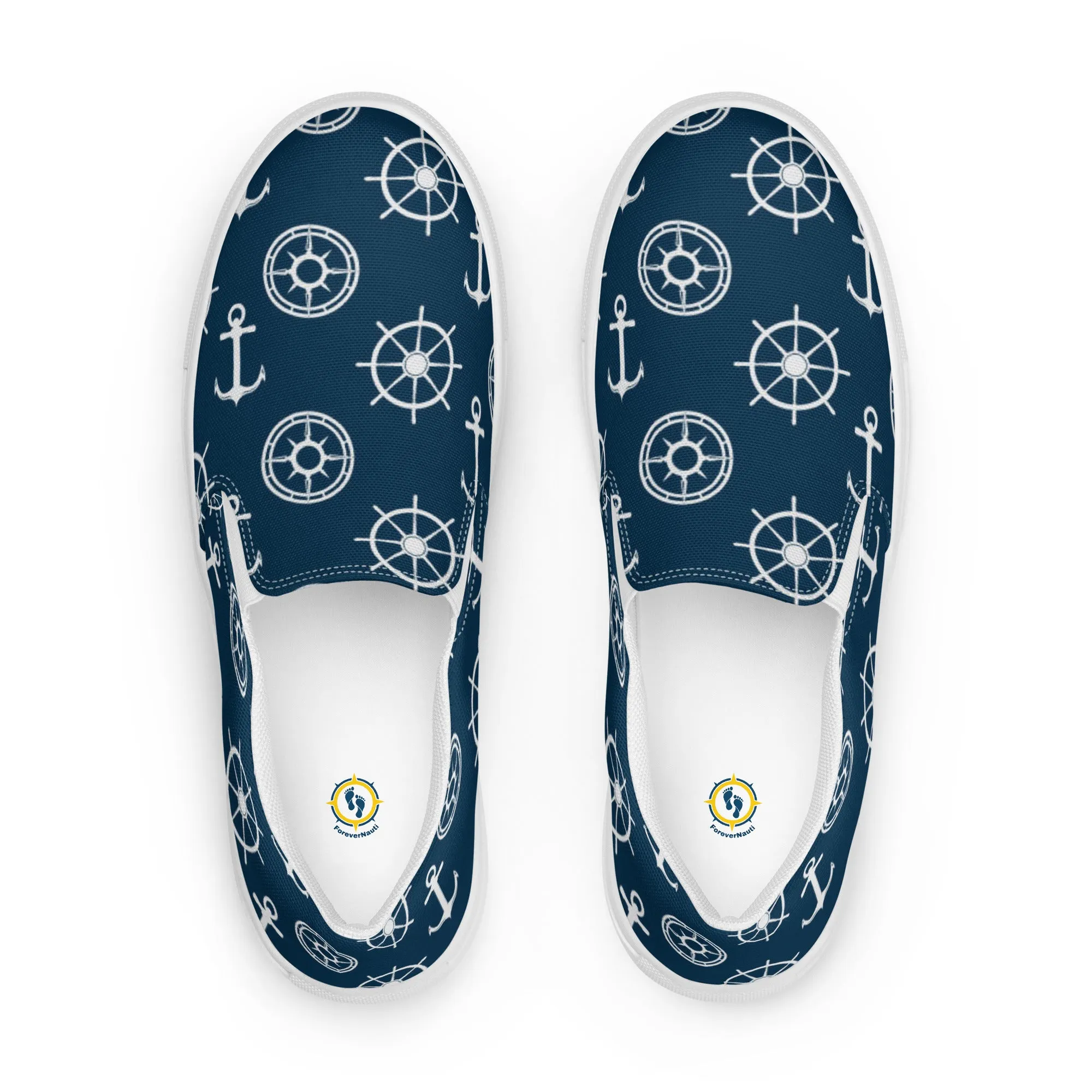 Nautical Theme Women’s Blue slip-on canvas shoes