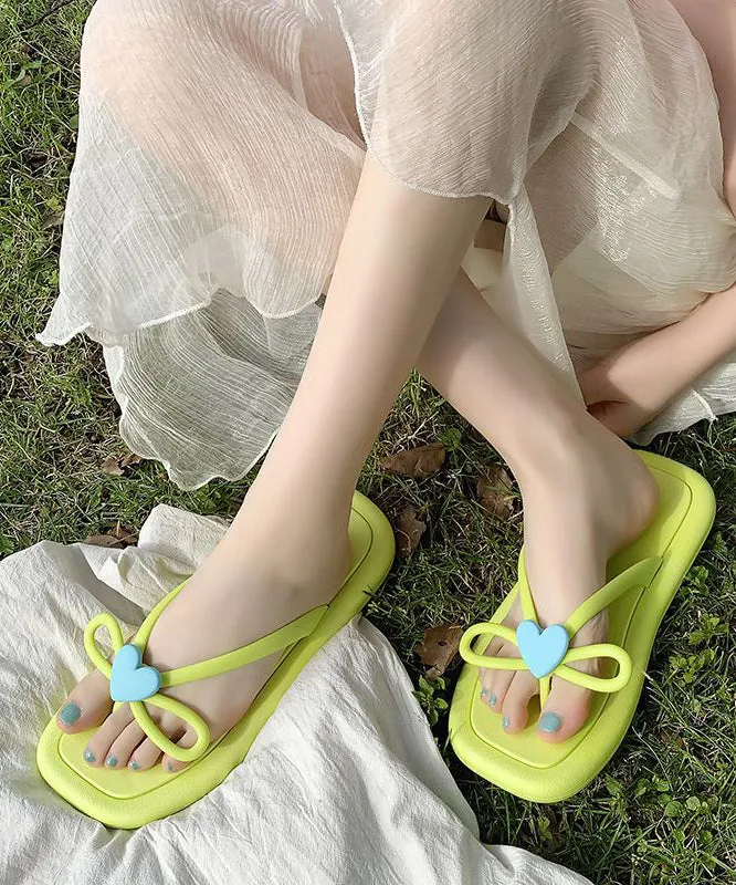 New Versatile Apricot Heart Decorated Flip Flops AA008