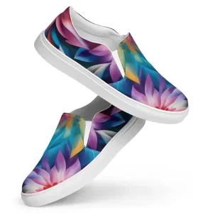 Psychedelic Large Flowers Canvas Shoes Women Slip