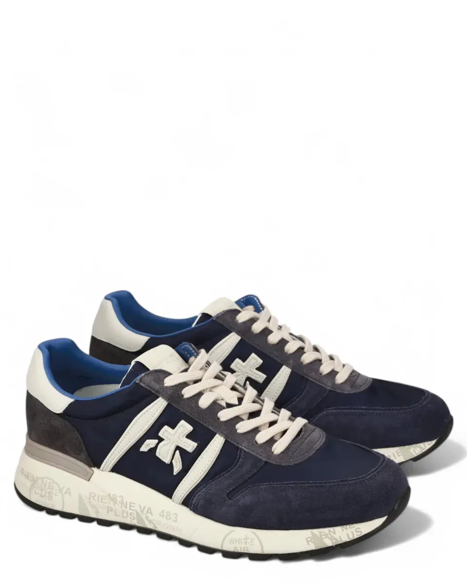 Sneakers LANDER 7204 in Pelle Scamosciata e Nylon