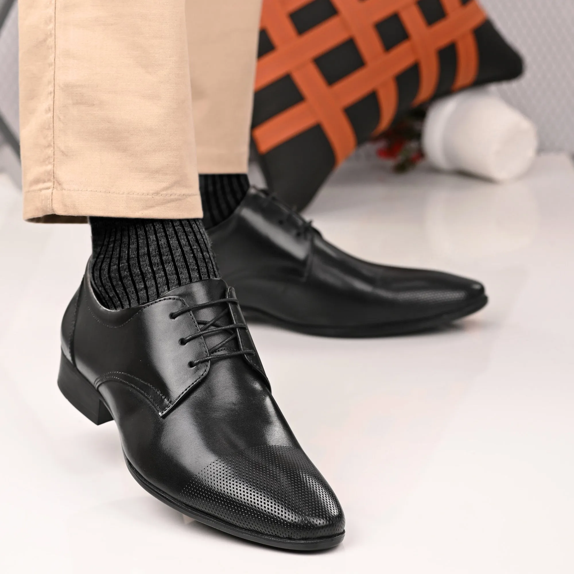 Tailored Full Grain Leather Derby Lace Ups