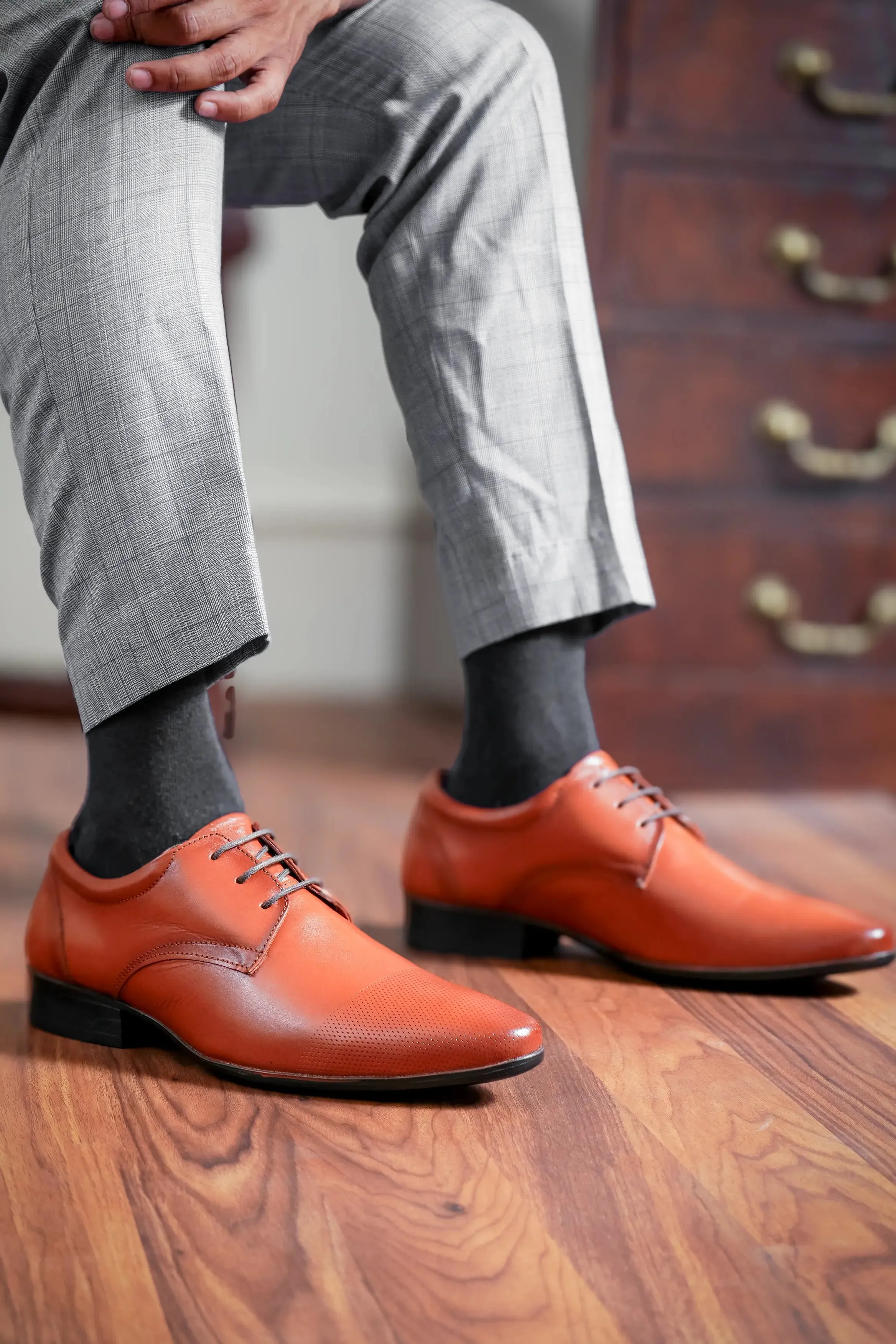 Tailored Full Grain Leather Derby Lace Ups