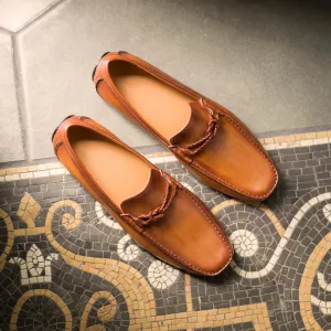 Tan Leather Davos Driving Loafers - AW22