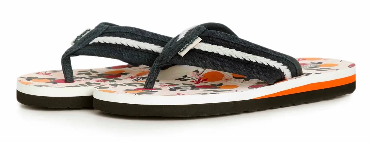 Weird Fish Womens Salcombe Printed Flip Flops - Cantaloupe