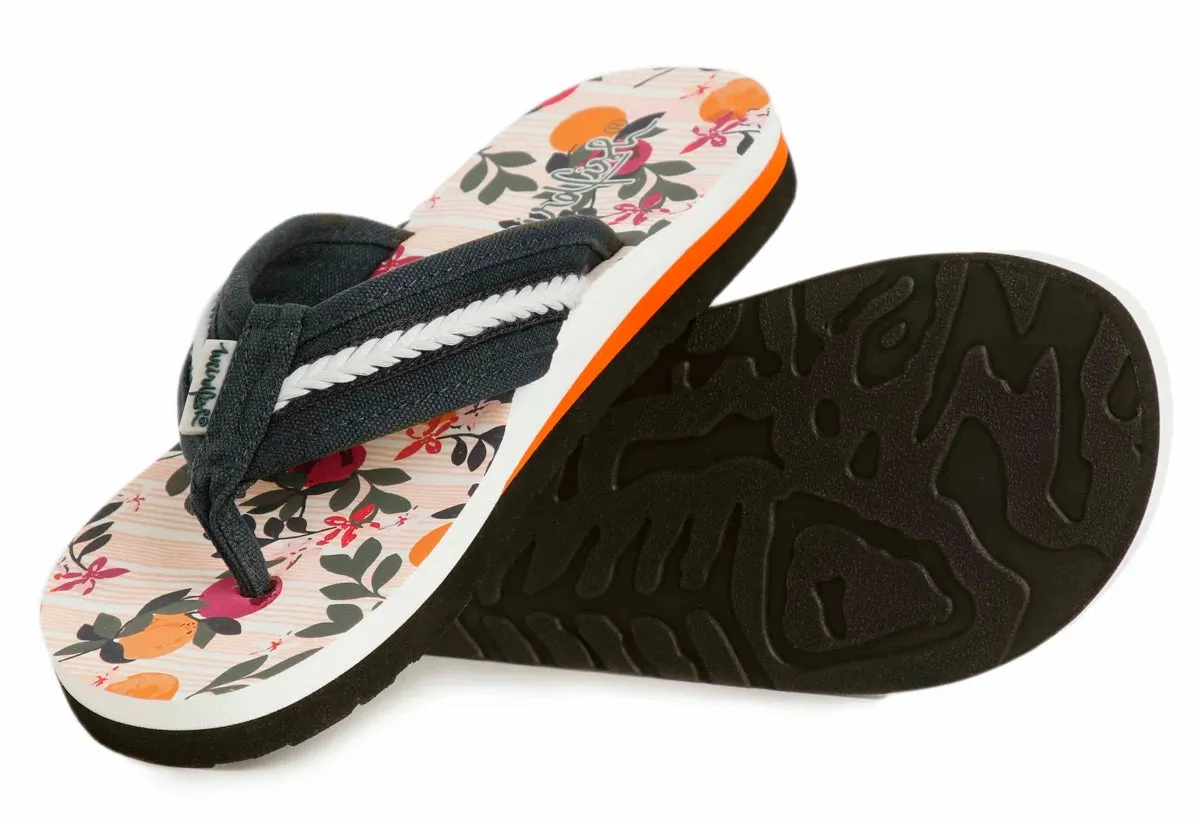 Weird Fish Womens Salcombe Printed Flip Flops - Cantaloupe